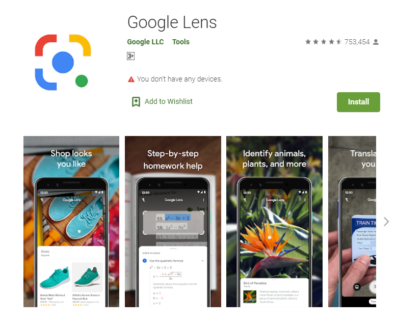 แอพแปลภาษา google lens