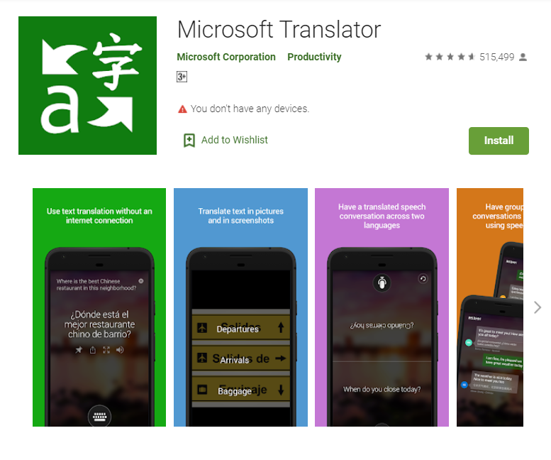 แอพแปลภาษา Microsoft Translator