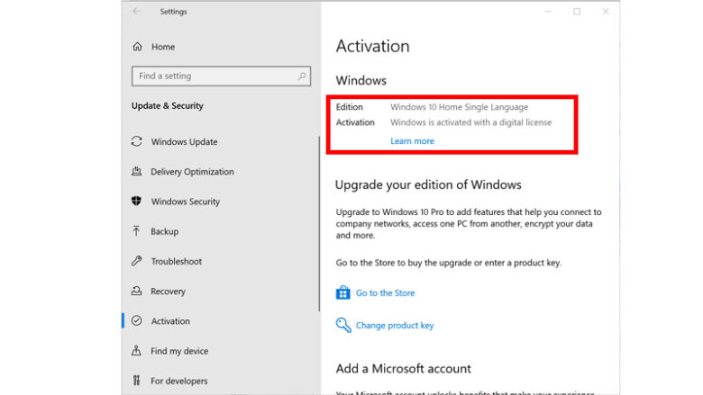 เช็ค windows 10 แท้ setting