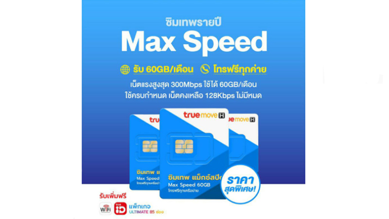 ซิมเน็ตรายปี 2020 ture max speed