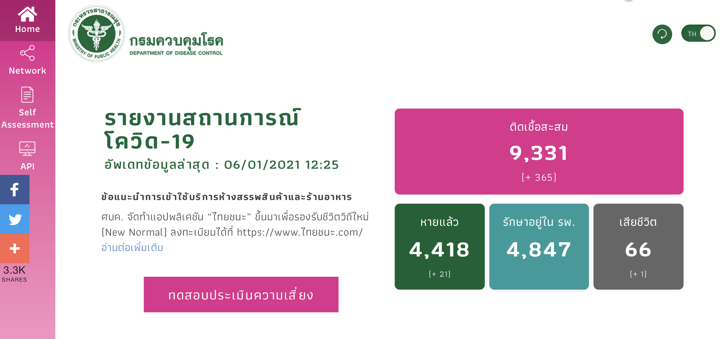 เว็บไซต์กรมควบคุมโรค