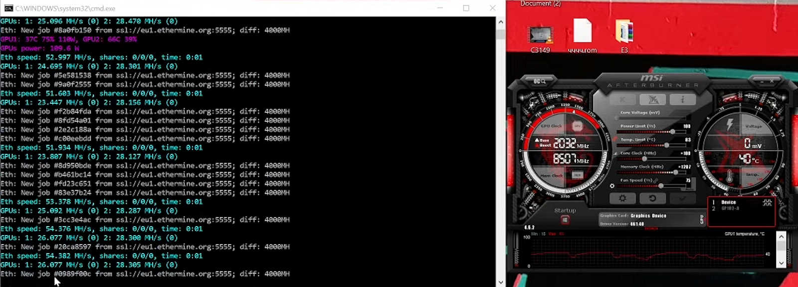 RTX 3060 Mining Test2