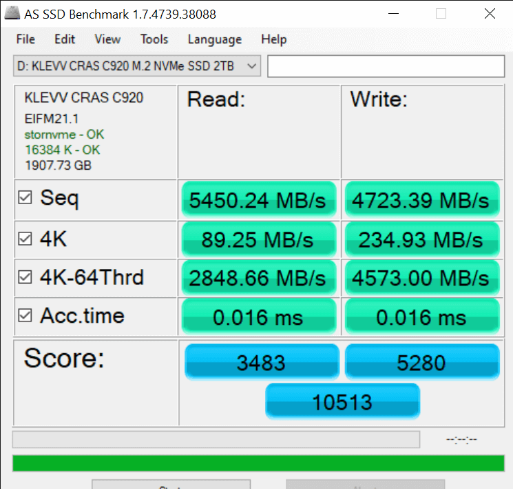 AS SSD Benchmark 1.7.4739.38088 6 16 2021 3 00 23 PM