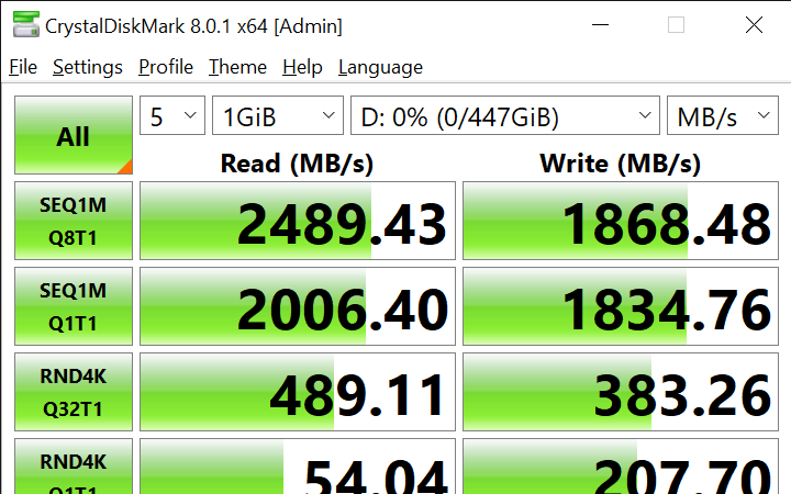 CrystalDiskMark 8.0.1 x64 Admin 6 28 2021 10 58 39 AM