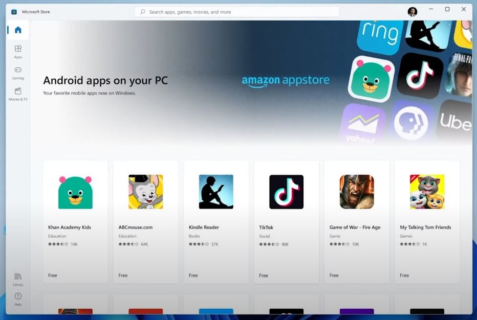 amazon app store in windows store