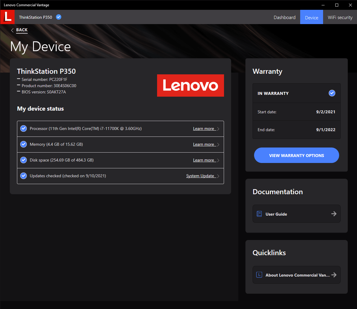 Lenovo Commercial Vantage 9 13 2021 9 35 52 AM