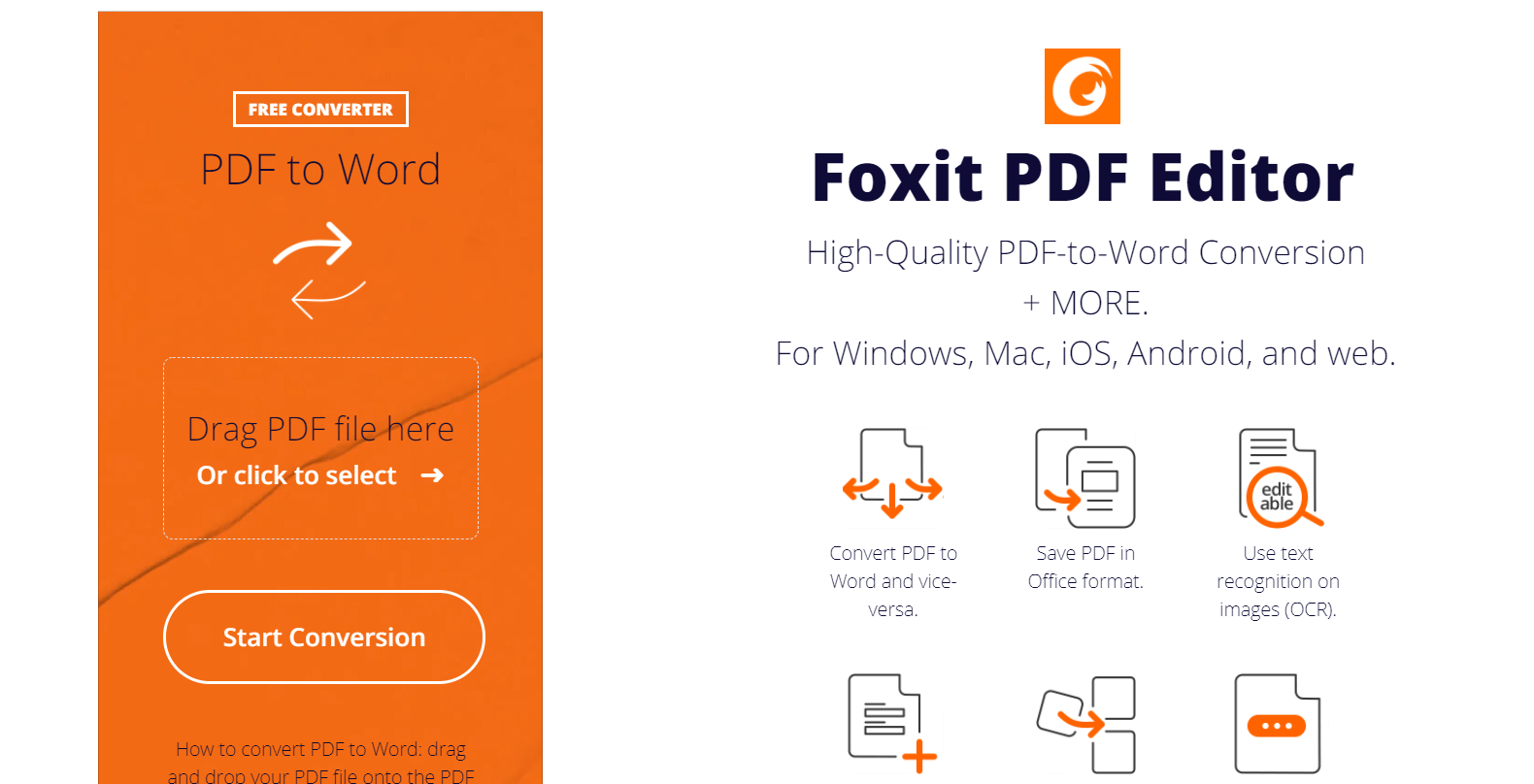 แปลงไฟล์ PDF to Word - Foxit Reader