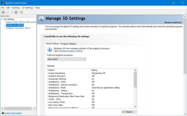 enable nvidia power management mode option