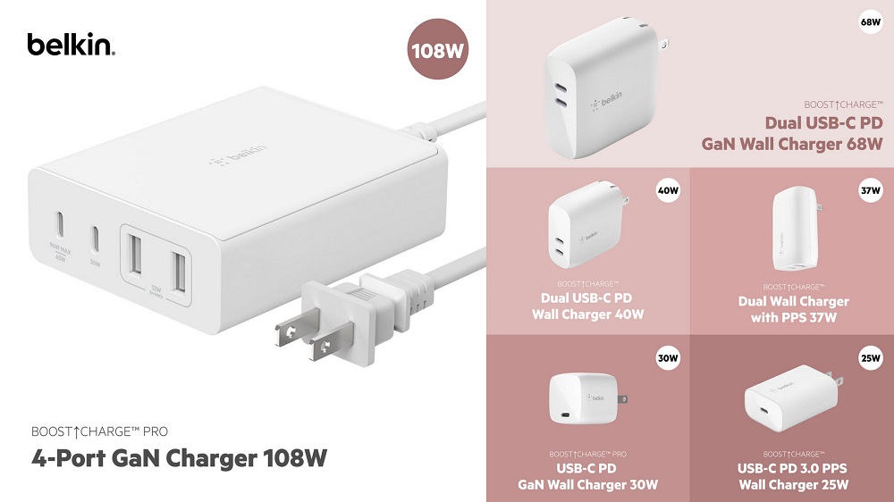 Belkin BOOST↑CHARGE Pro 4-Port GaN Charger 108W