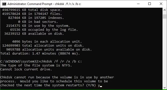 Windows chckdsk command