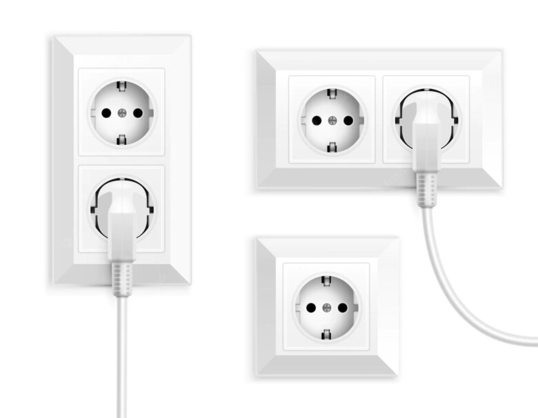 power socket realistic set with isolated wall mounted power outlets with electric plugs 1284 60576