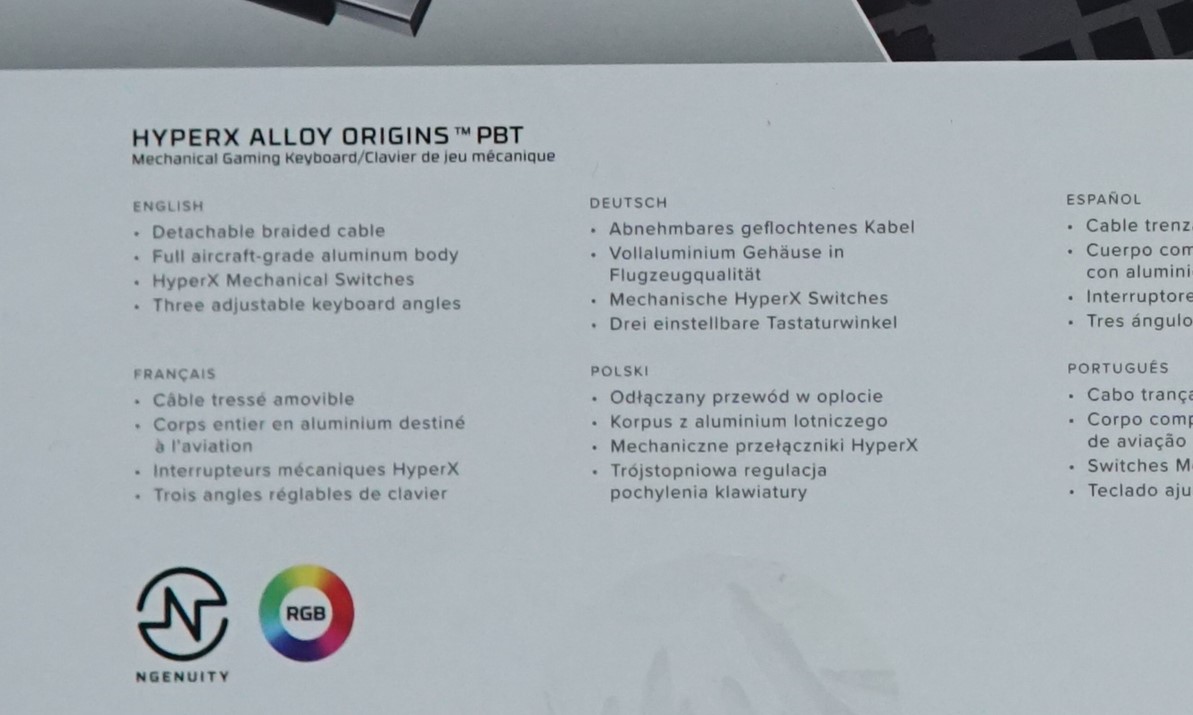 HyperX Alloy Origins PBT 2023 98