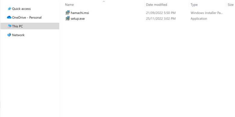 screenshot of an exe file and msi file