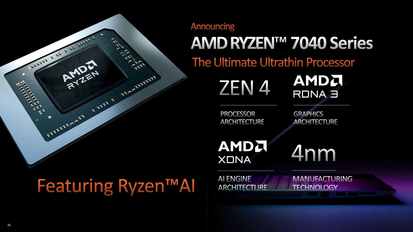 AMD Ryzen 7040 Laptop CPUs Phoenix 1