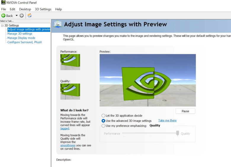 Image Settings with Preview