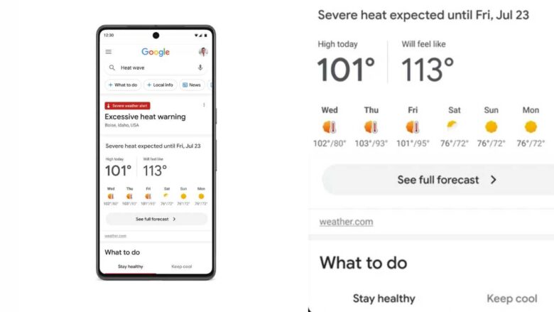 Heat Wave on Google Search