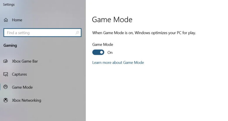 Optimize Windows 10 With Gaming Mode