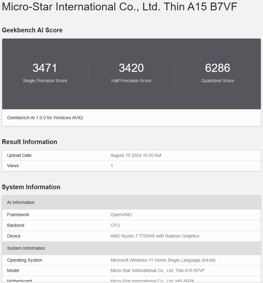 G AI CPU OpenVINO