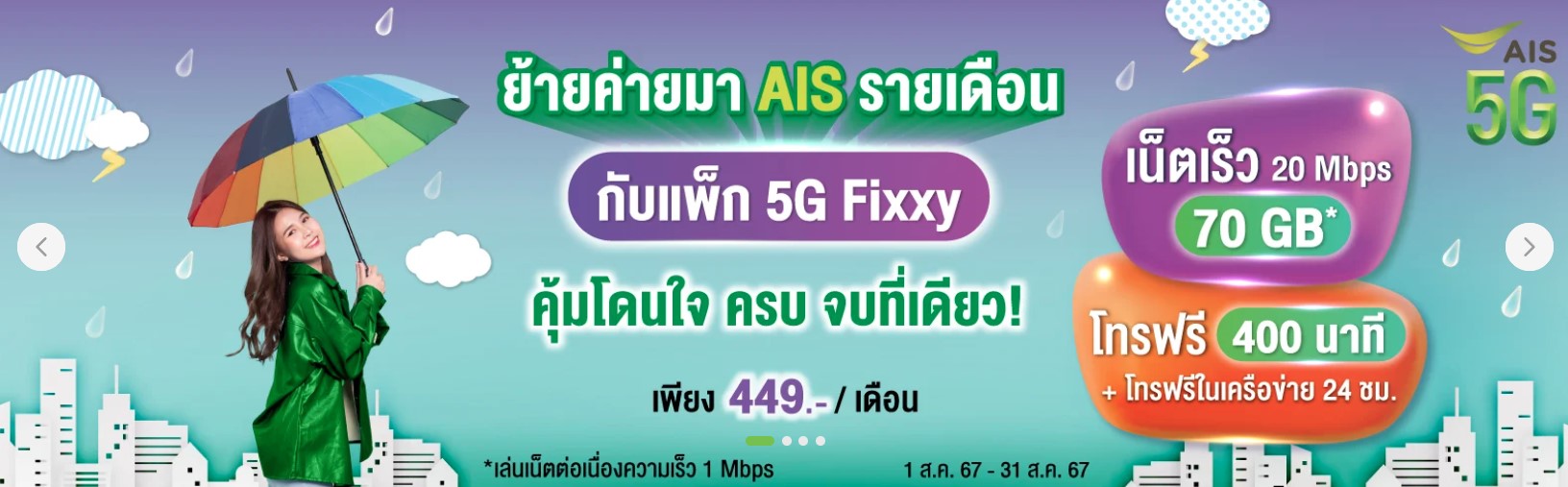 โปรเน็ต AIS ไม่ลดสปีด รายเดือน