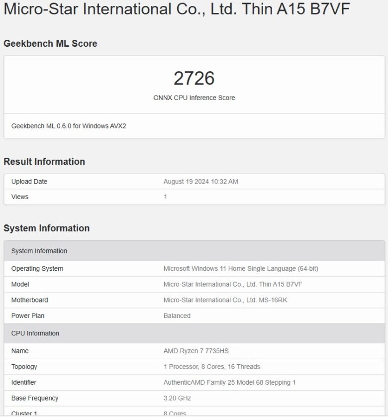 g ML CPU