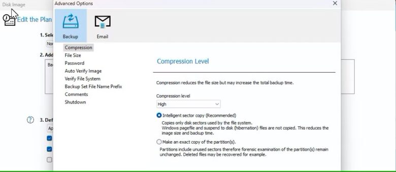 advanced options screen in macrium reflect on windows 11 1