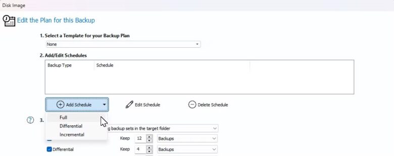 edit the plan for this backup dialog in macrium reflect on windows 11