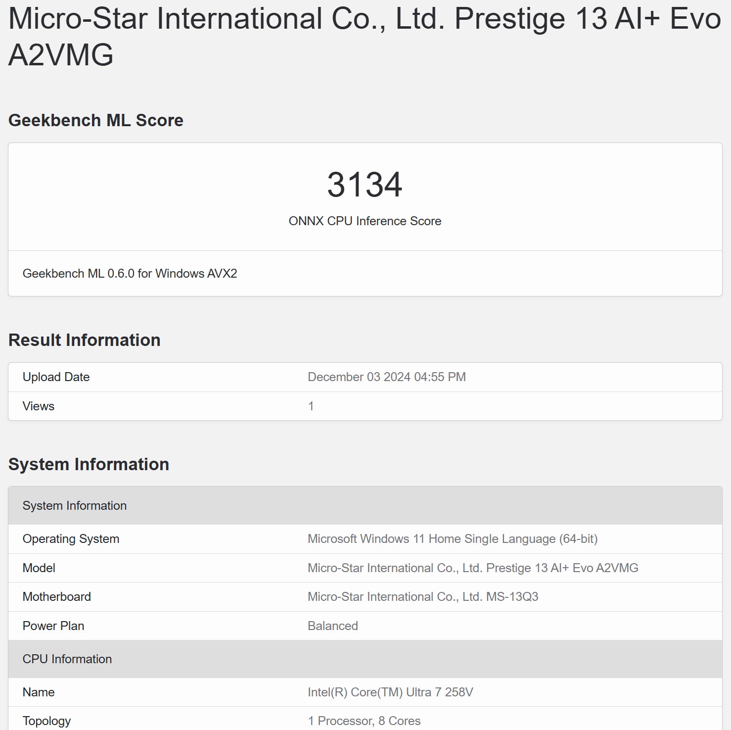 GeekML ONNX CPU