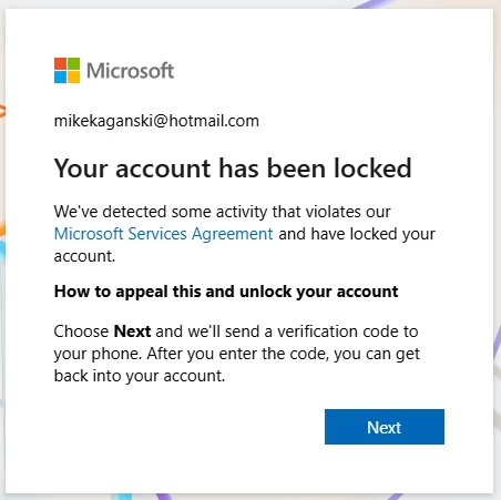 Microsoft Account Ban