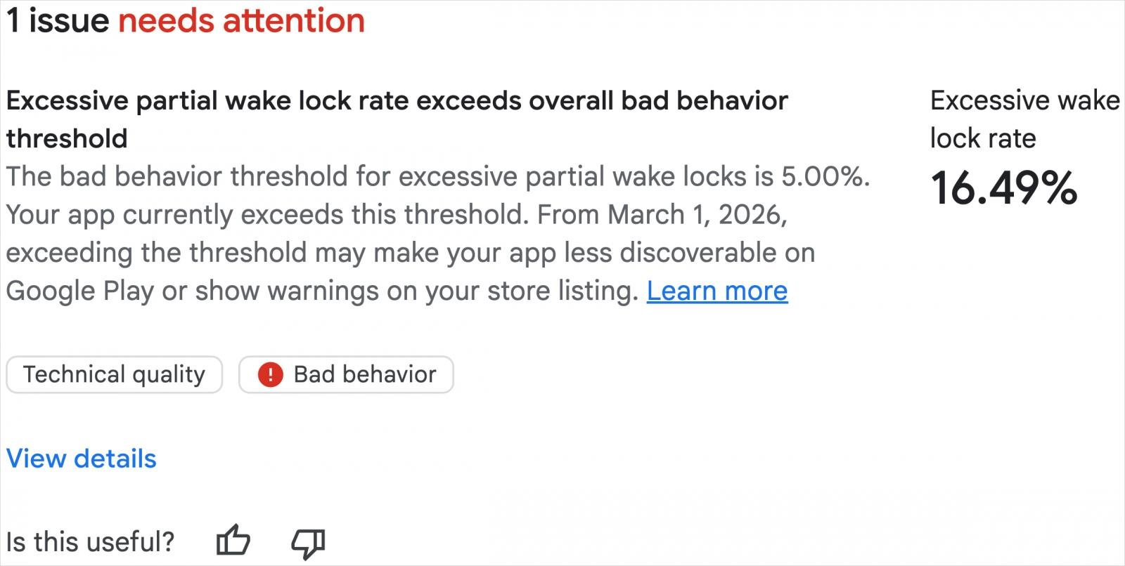 Warning to developers of apps with excessive CPU/battery use
