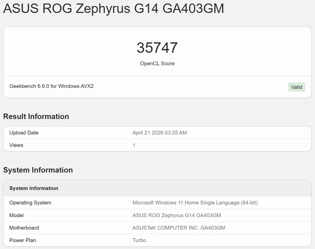 Geekbench 6 OpenCL 4