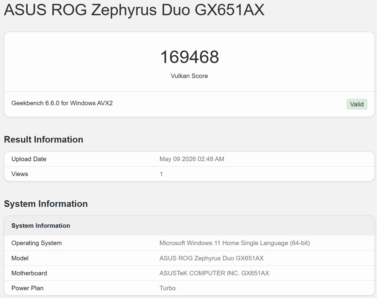Geekbench 6 Vulkan 1