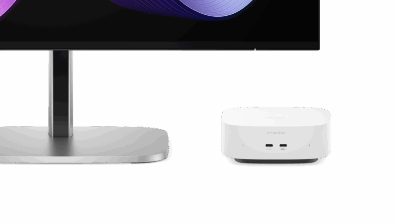 HP OmniDesk Mini white Front