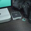 owc atlas usb4 cfexpress card reader on desktop atlas core 256gb 1000