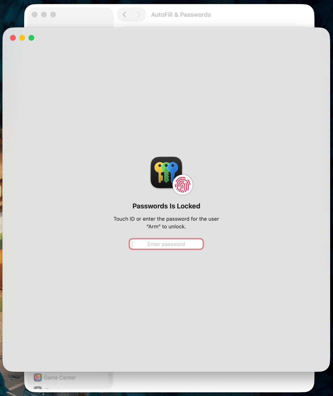 Autofill access to password Large