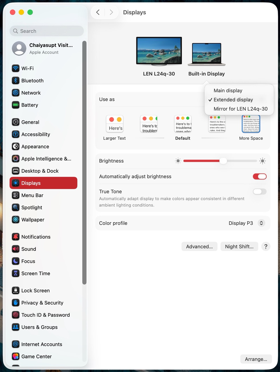 Display priority Large
