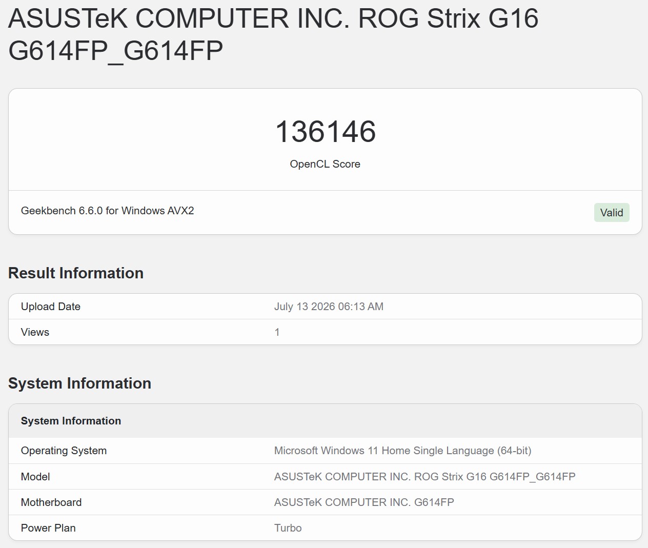 Geekbench 6 OpenCL 1