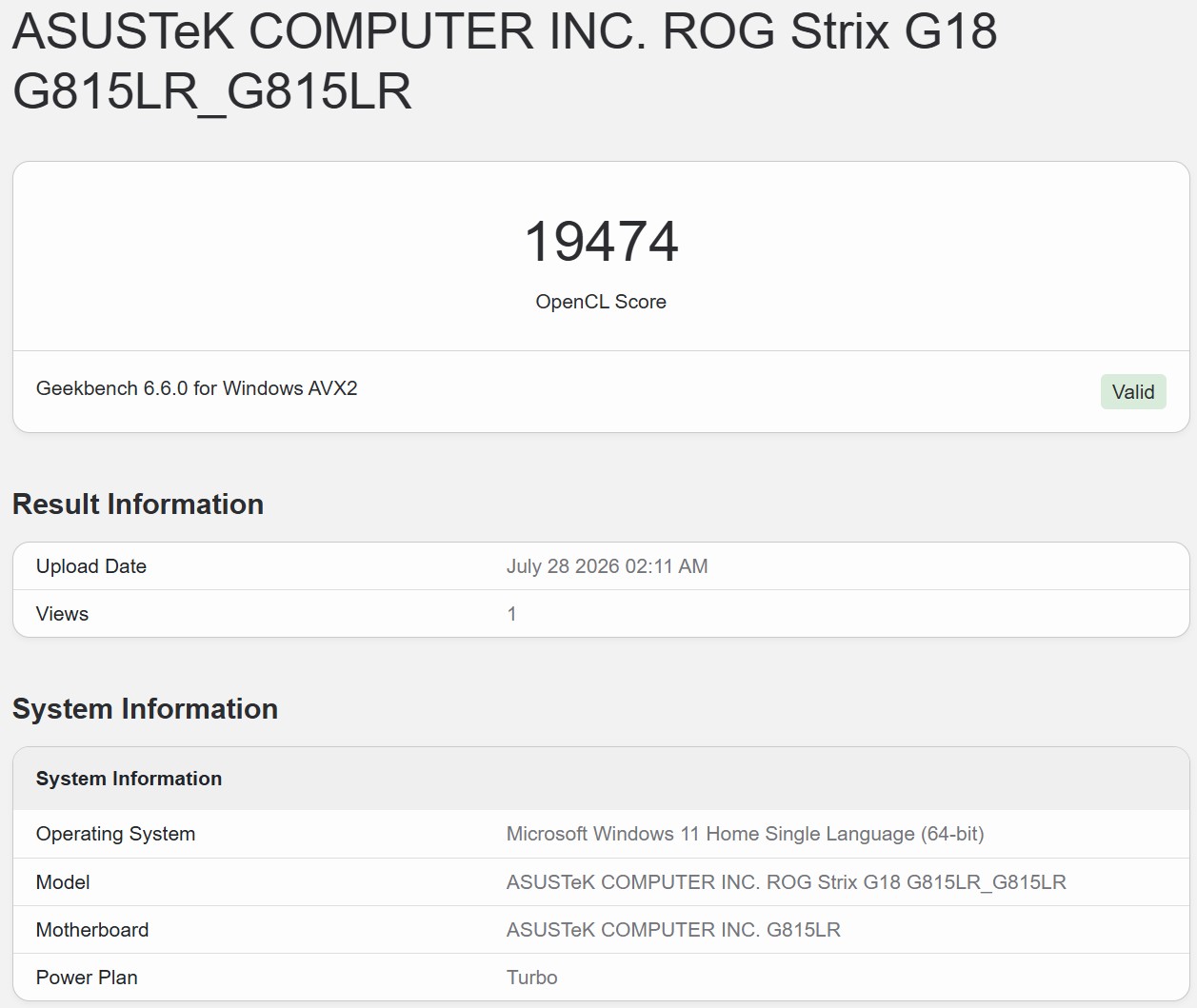 Geekbench 6 OpenCL 2