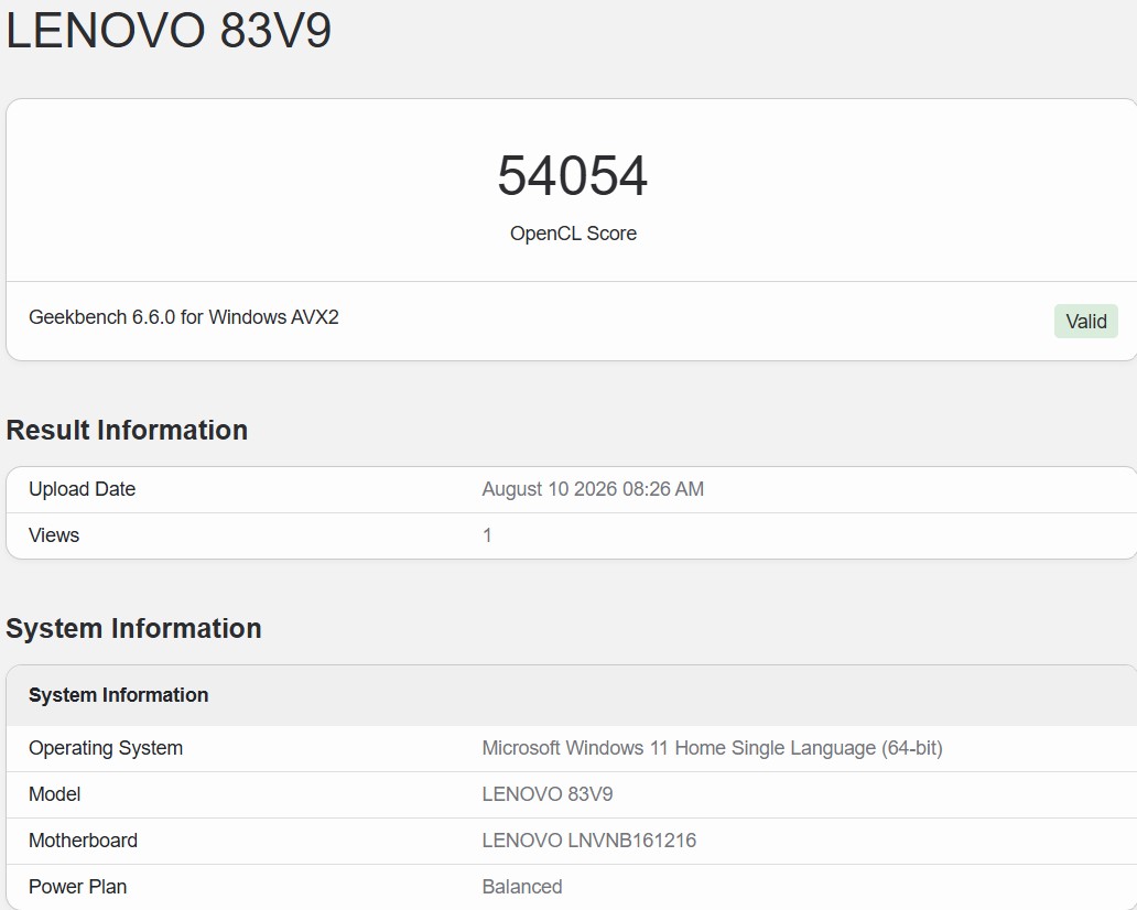 Geekbench 6 OpenCL 4