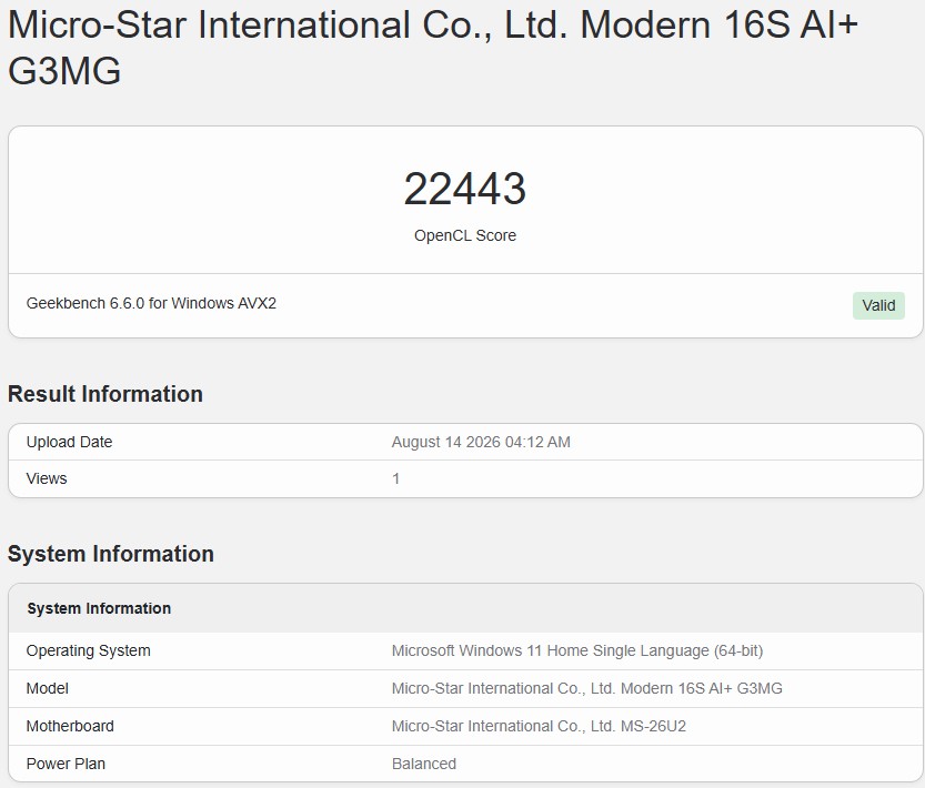 Geekbench 6 OpenCL 5