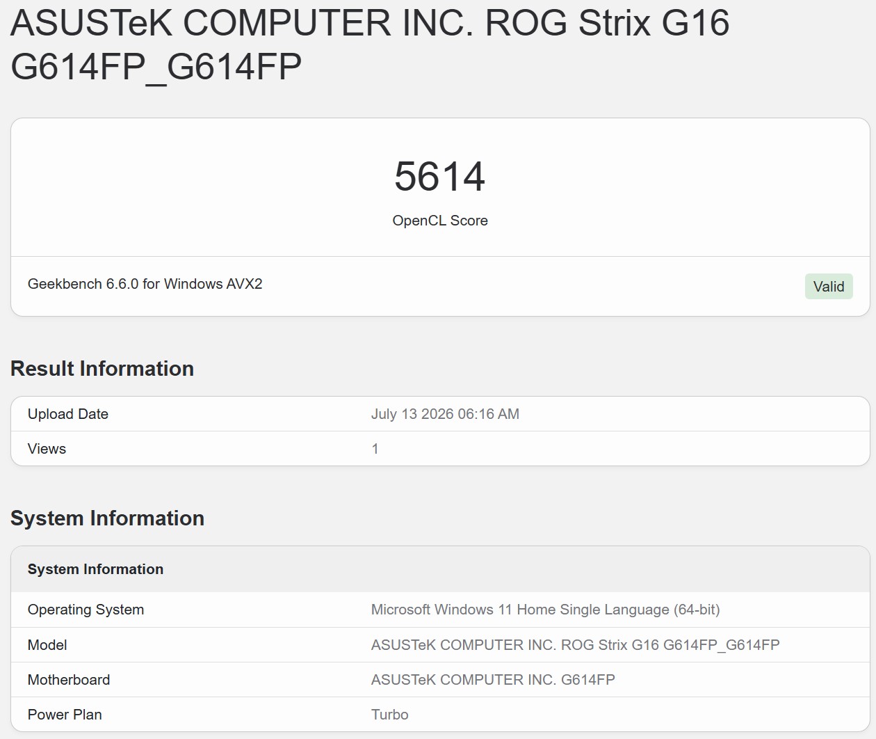 Geekbench 6 OpenCL