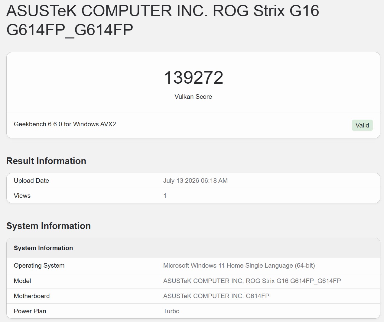 Geekbench 6 Vulkan 1