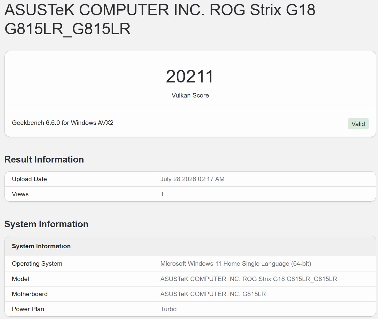 Geekbench 6 Vulkan 2