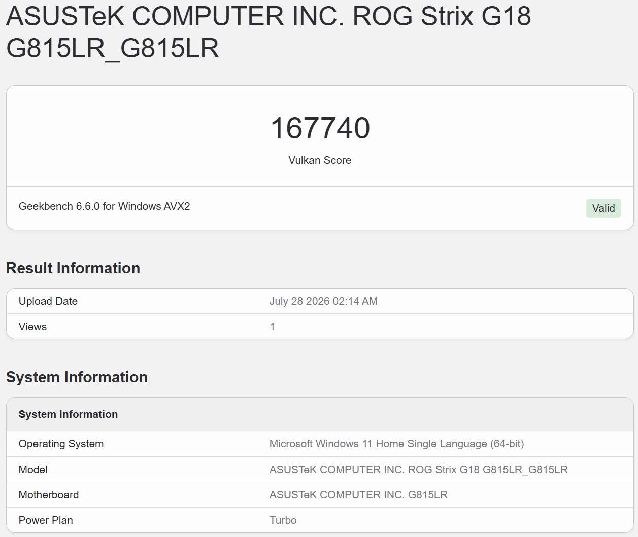 Geekbench 6 Vulkan 3