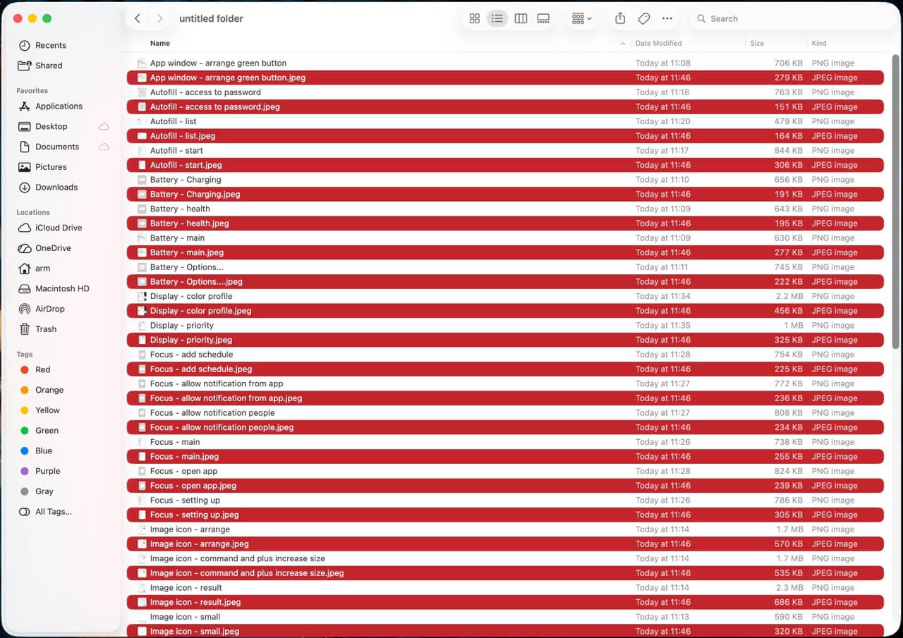 Quick Actions Convert file type Large