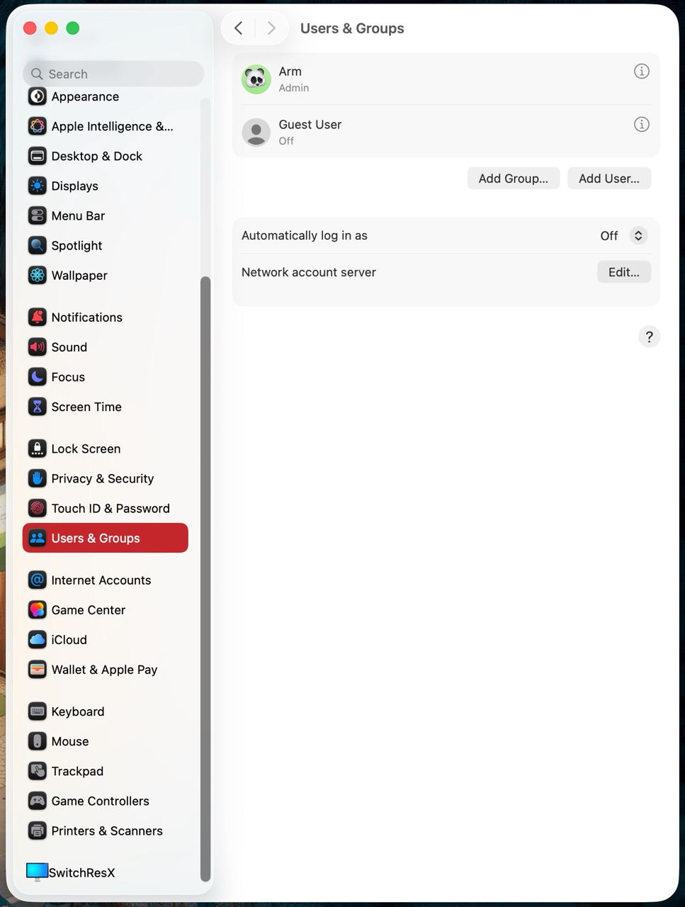 User and Groups login Large