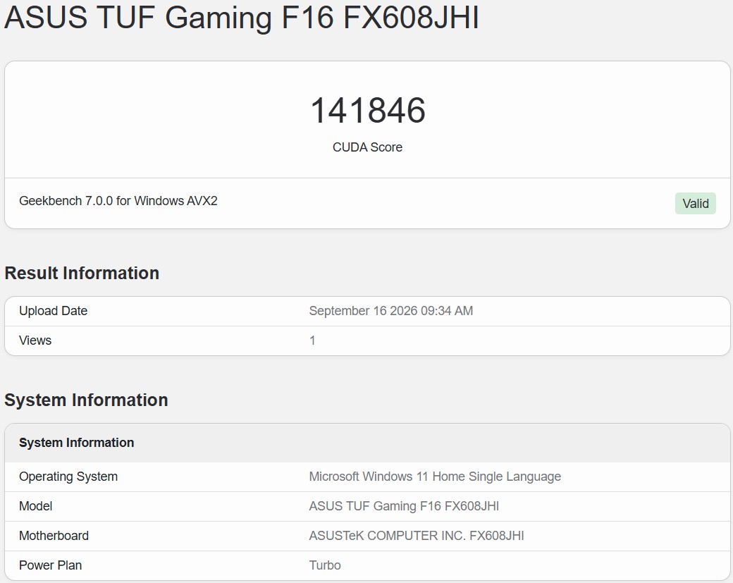 Geekbench 7 CUDA
