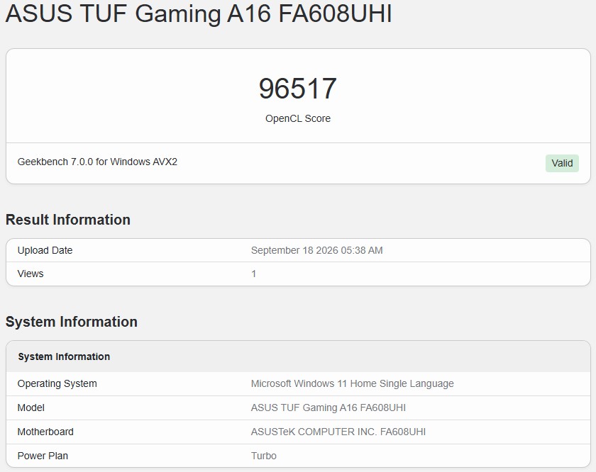 Geekbench 7 OpenCL 3