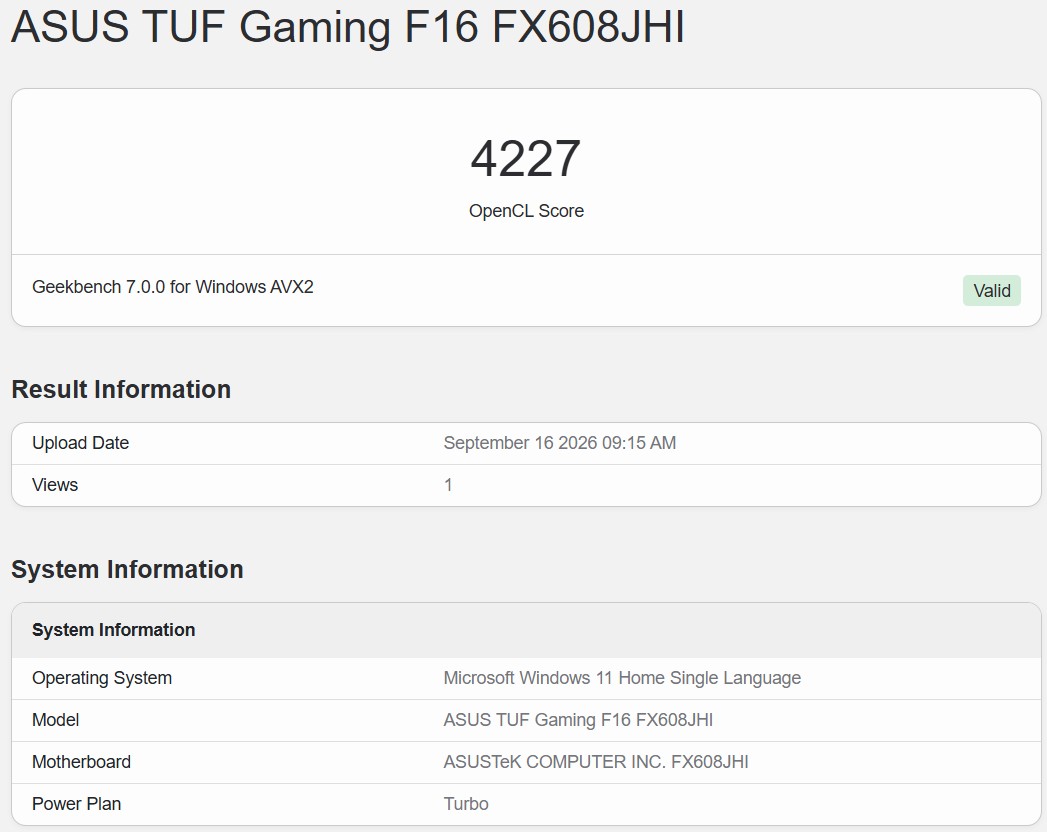 Geekbench 7 OpenCL