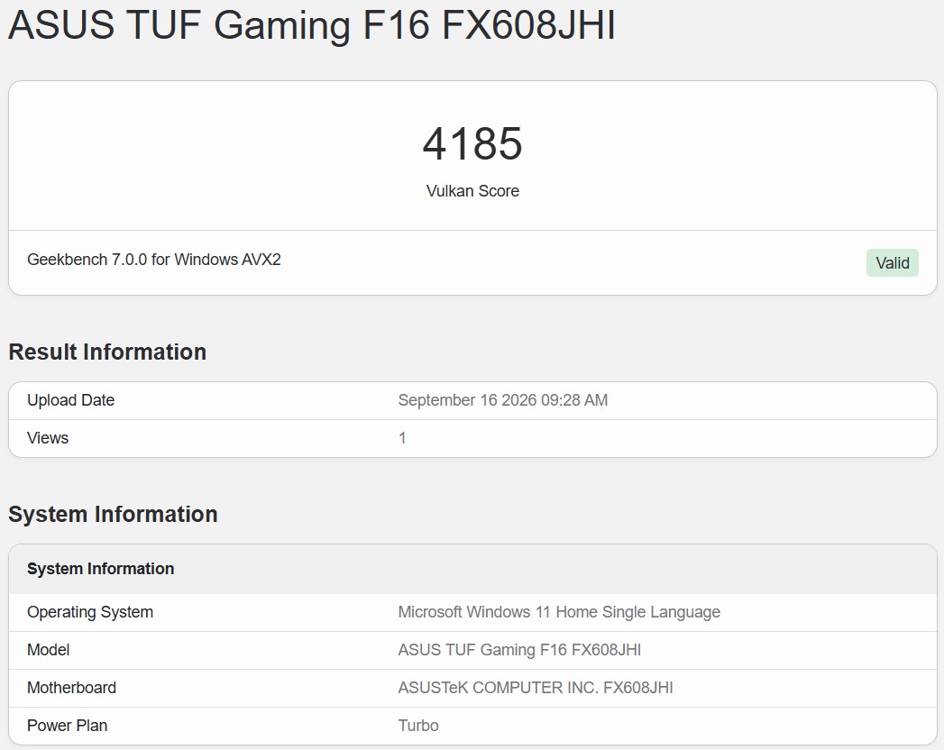 Geekbench 7 Vulkan 1