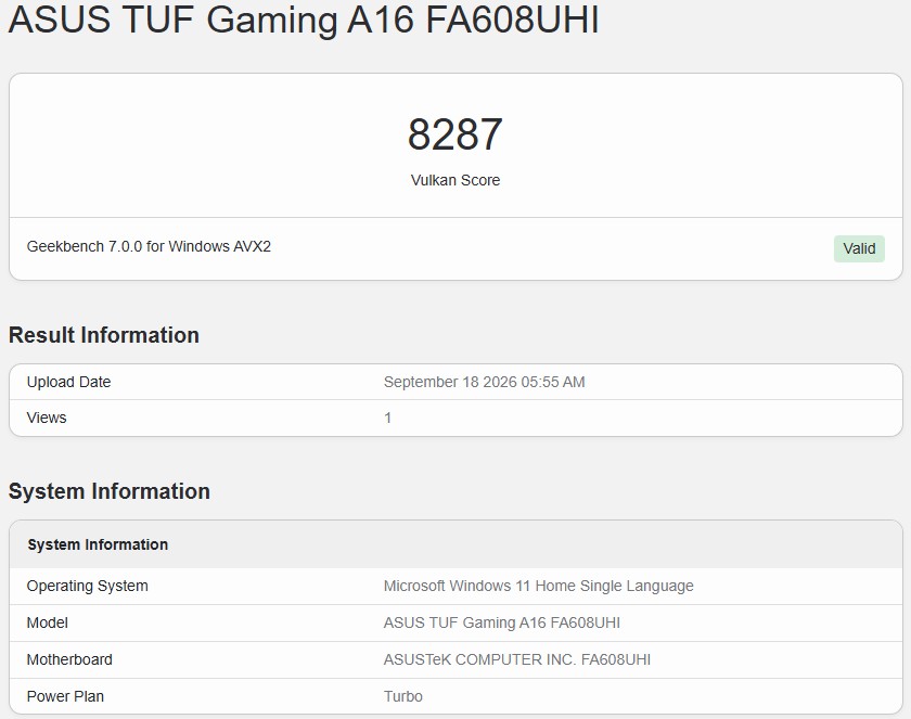 Geekbench 7 Vulkan 2